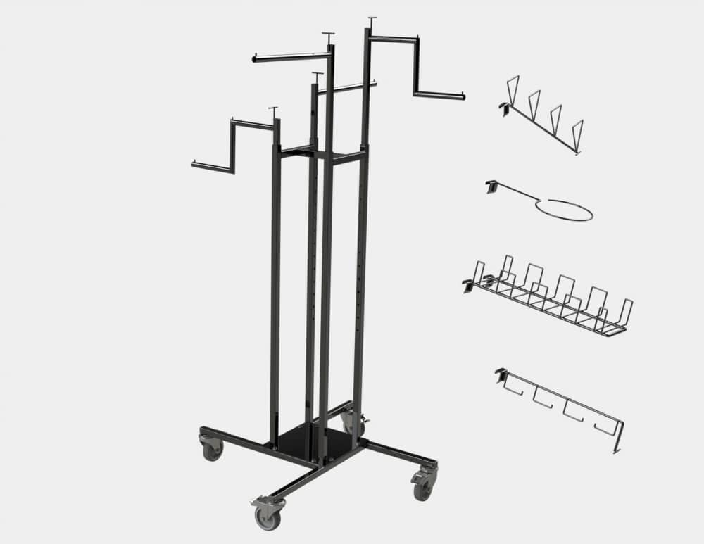 Portant pour vêtements avec bras à roulettes - Filmag